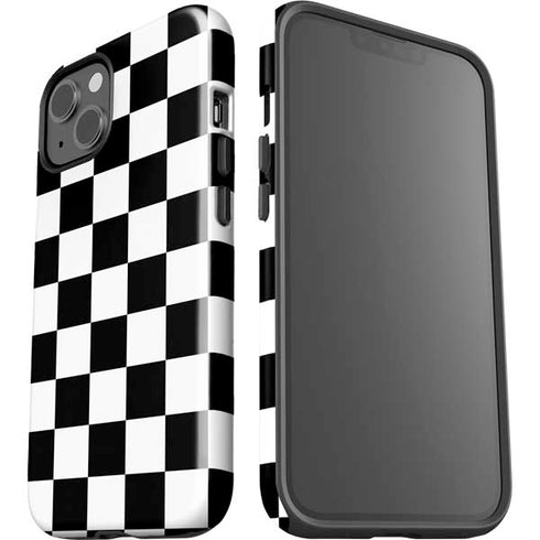 Black and White Checkered iPhone 15 Impact Case